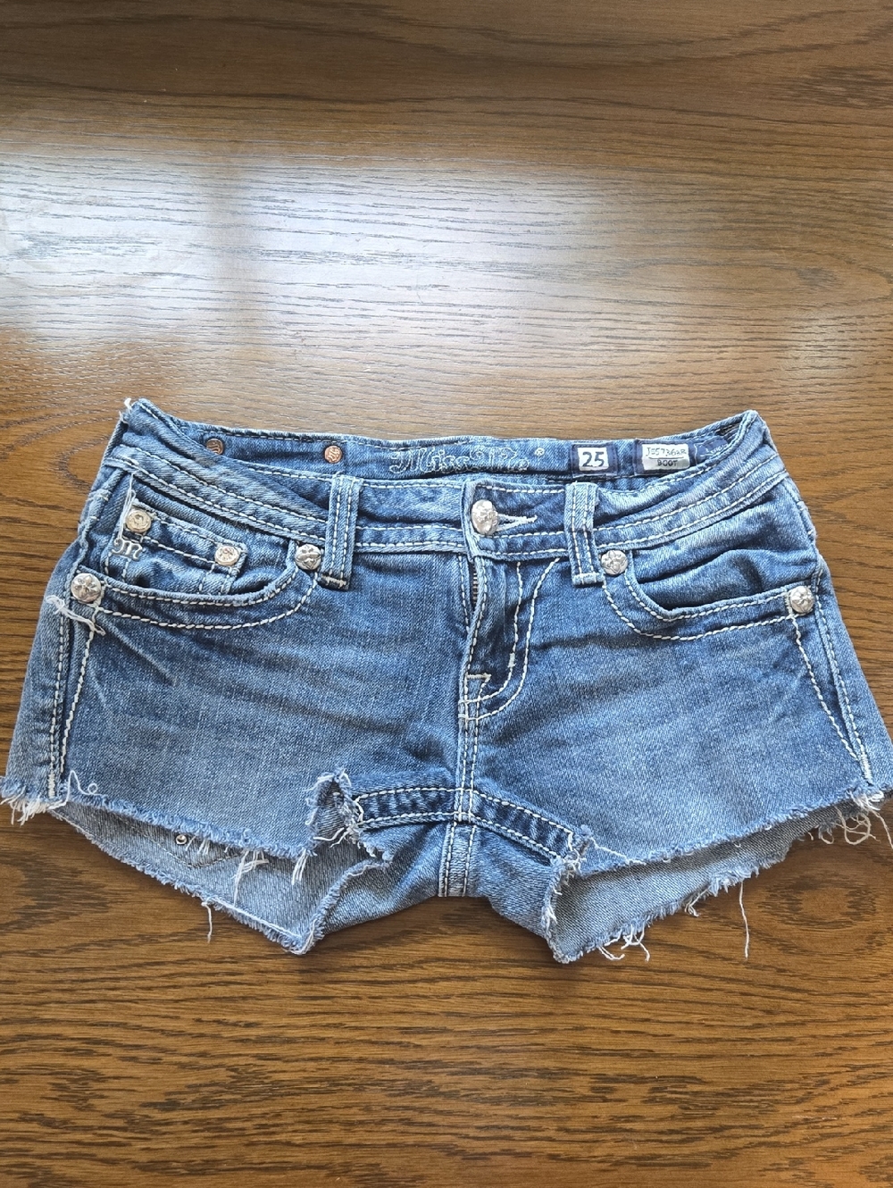 Miss Me Blue Distressed Denim Cutoff Shorts